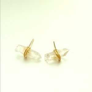 Gold Crystal Studs